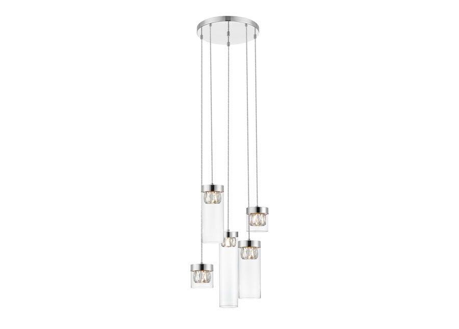 Rippvalgusti Gem Chrome Ø 43 cm suurendatud
