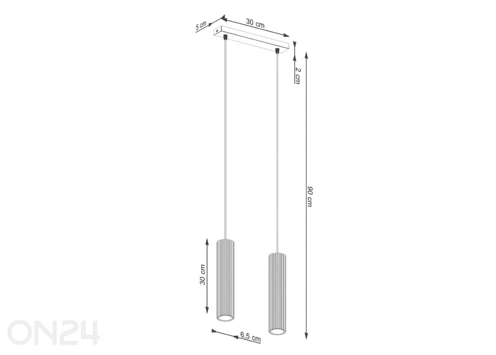 Rippvalgusti Karbon 2 suurendatud mõõdud