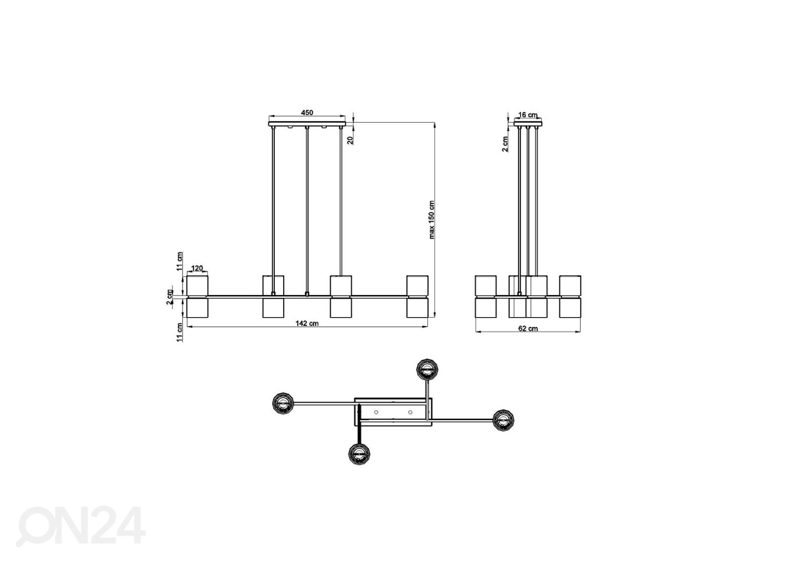Rippvalgusti Kukkia, must suurendatud mõõdud
