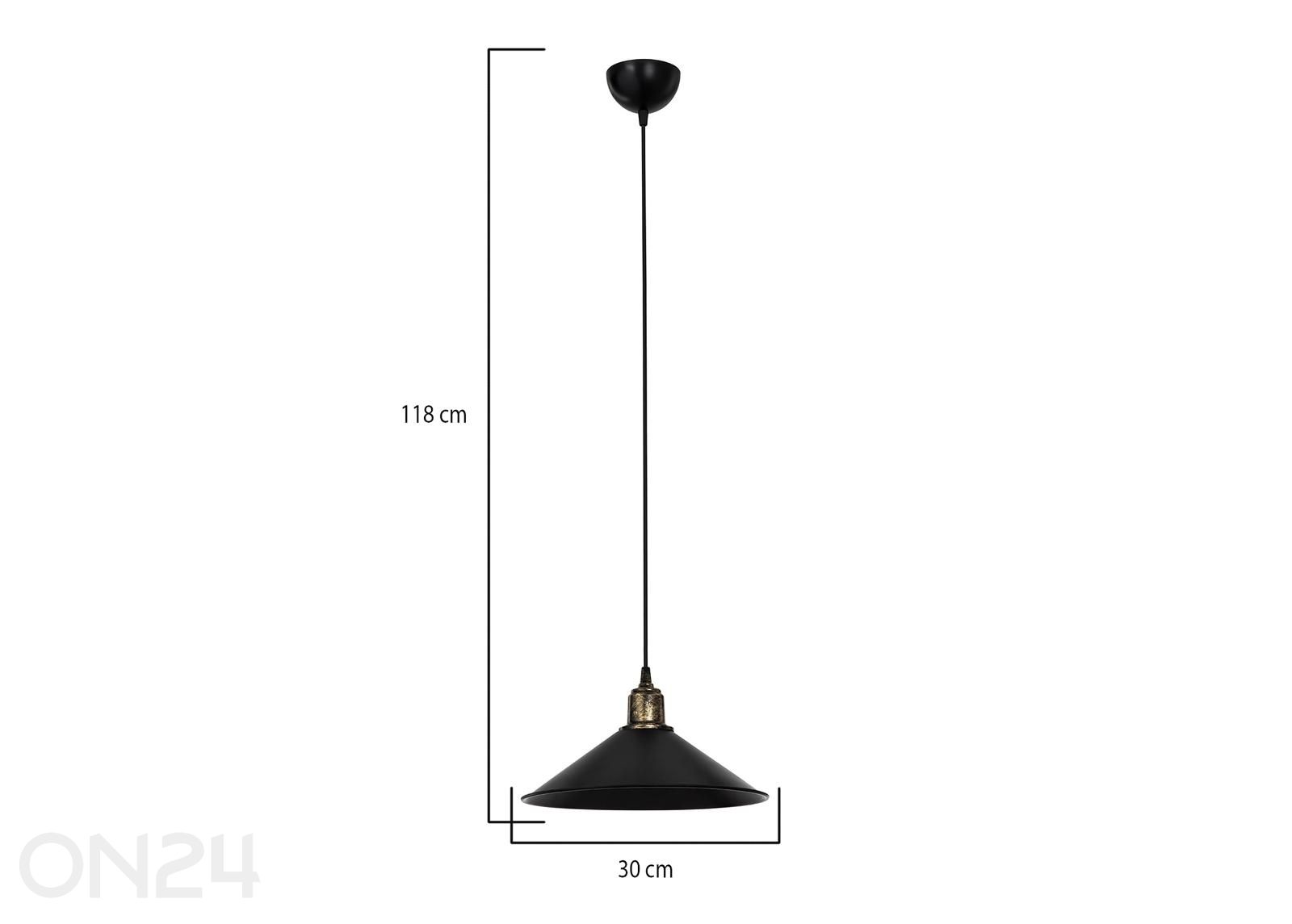 Rippvalgusti Maya Black suurendatud mõõdud