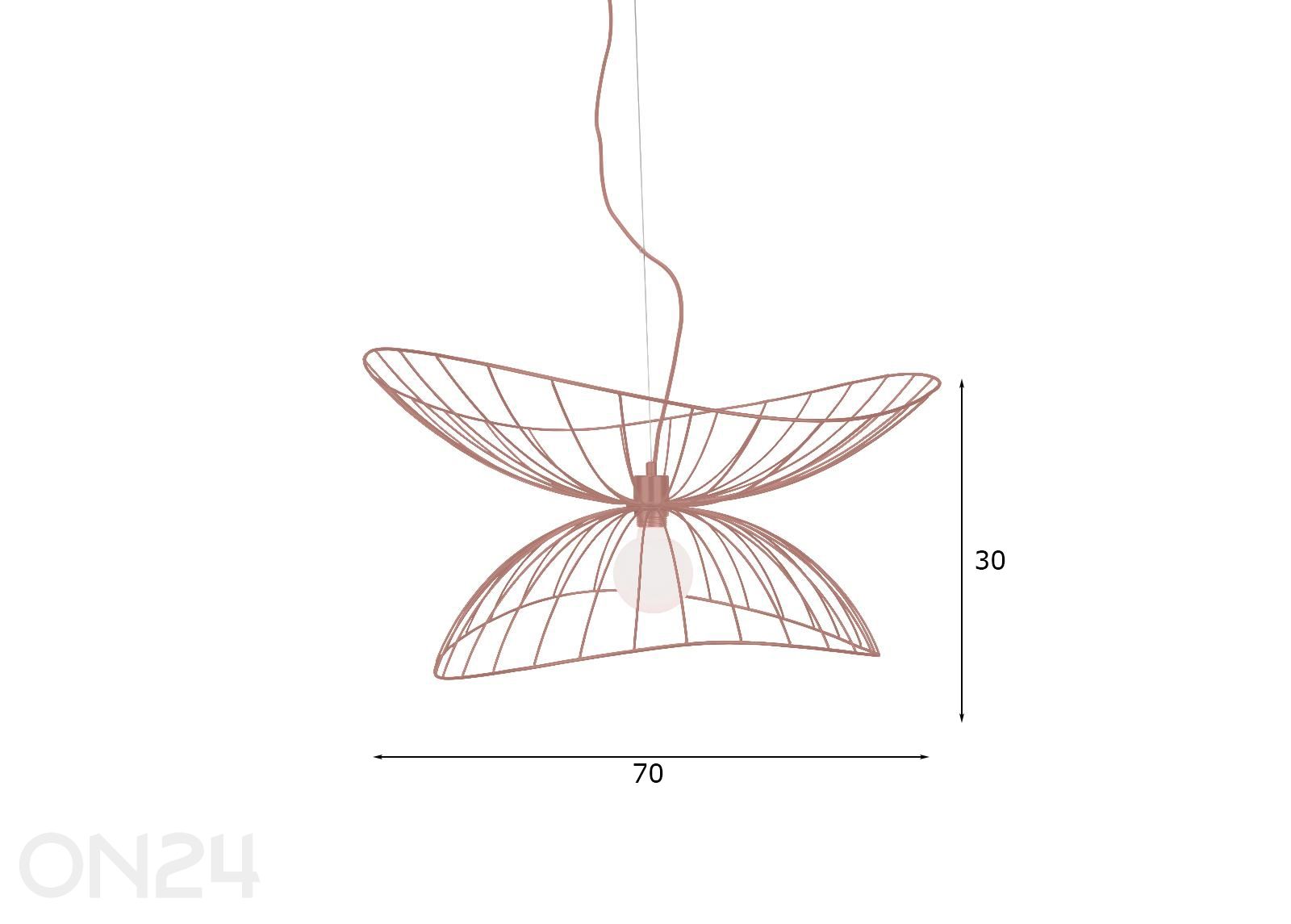 Rippvalgusti Ray 70 suurendatud mõõdud