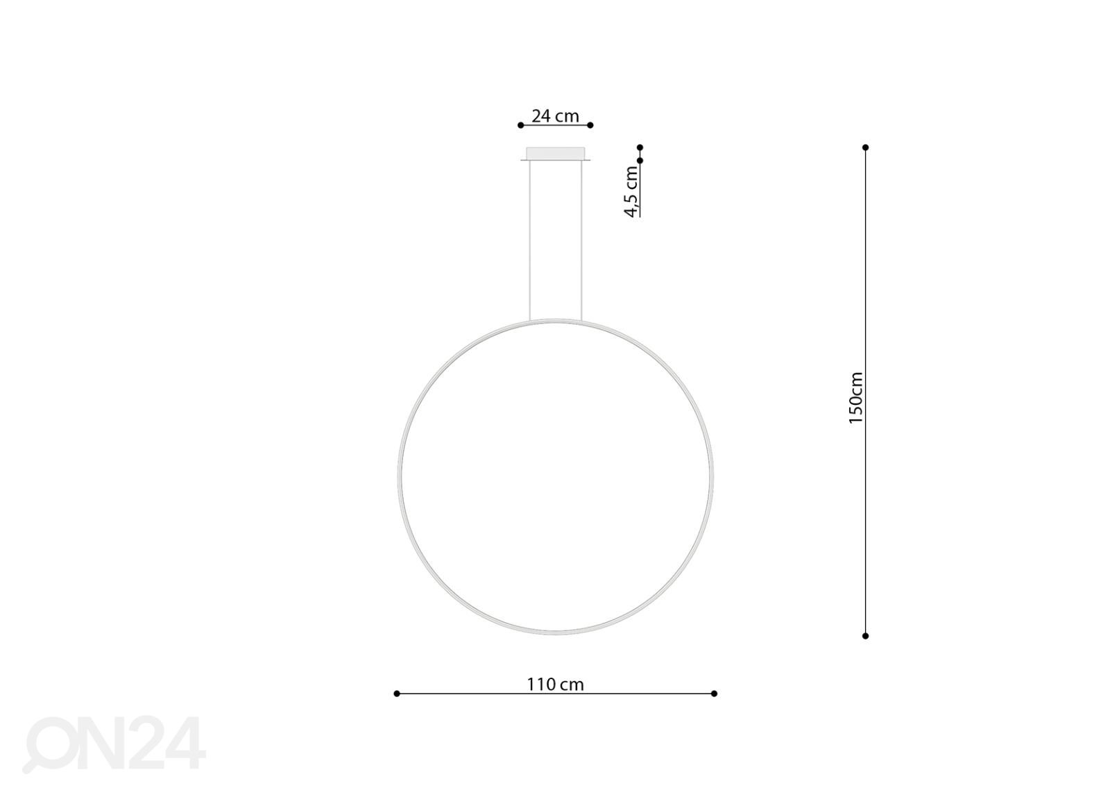 Rippvalgusti Rio 110, 3000K suurendatud mõõdud