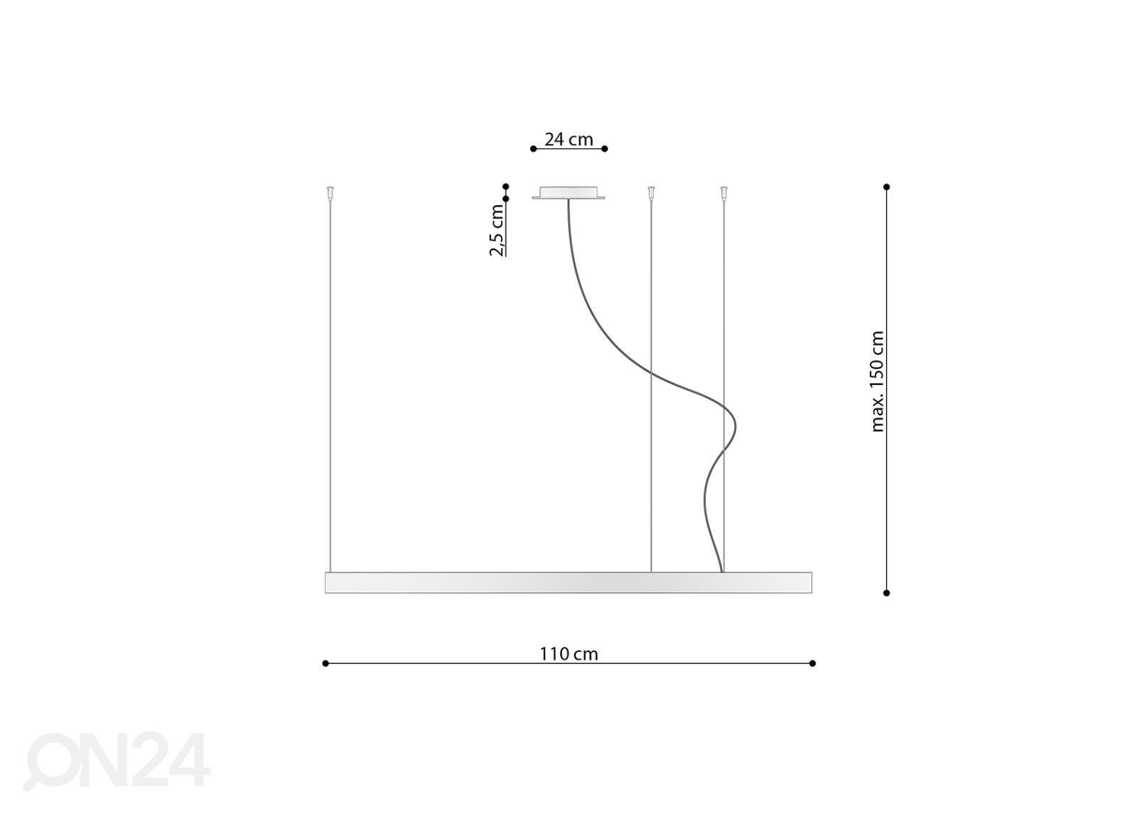 Rippvalgusti Rio 110, 3000K suurendatud mõõdud