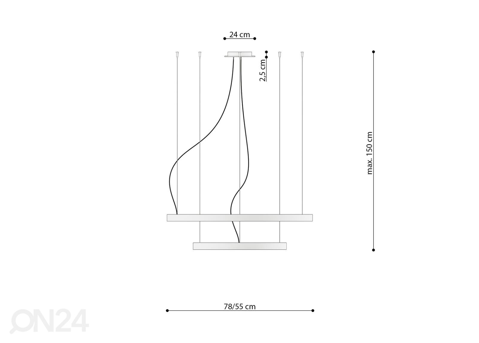 Rippvalgusti Rio 2, 4000K suurendatud mõõdud