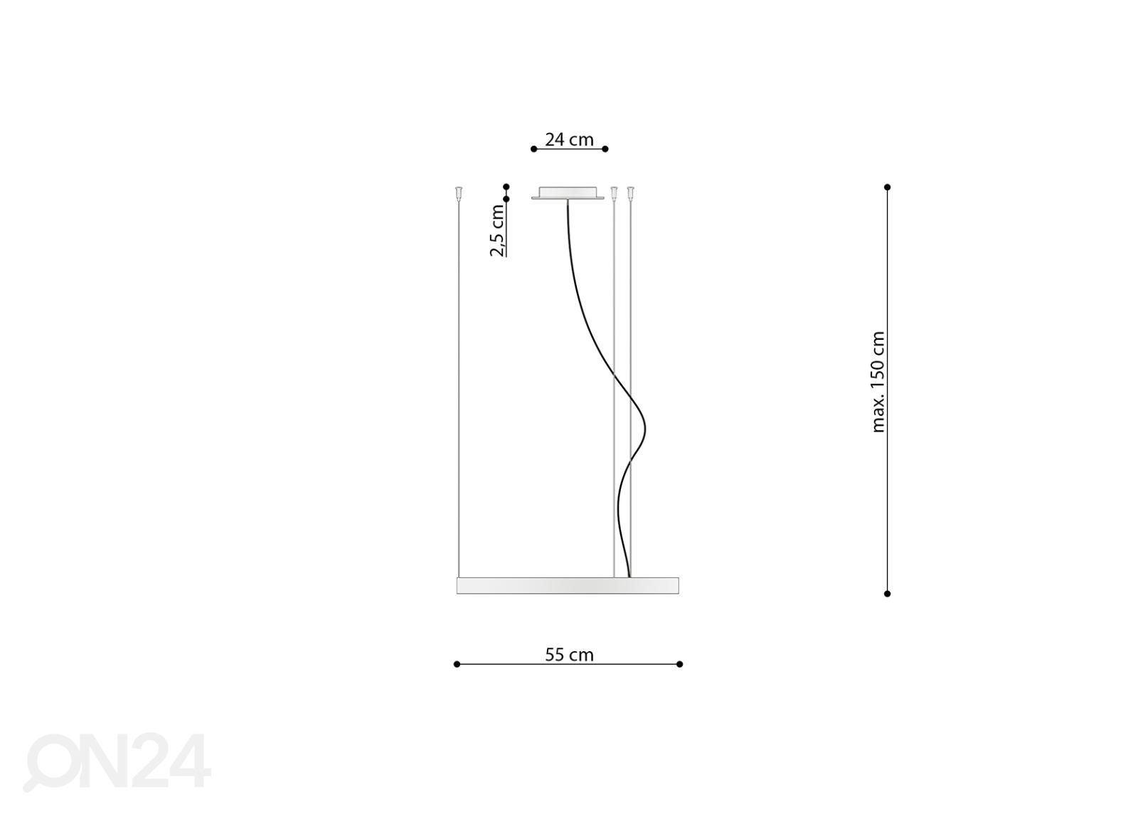 Rippvalgusti Rio 55, 3000K suurendatud mõõdud