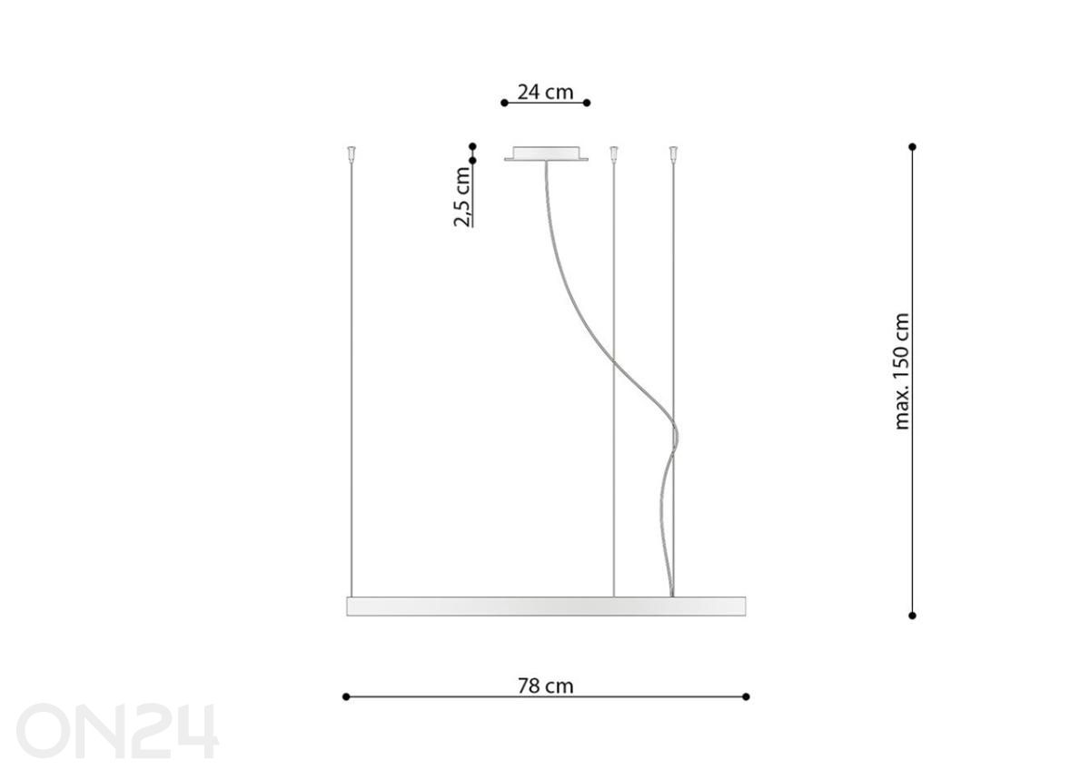 Rippvalgusti Rio 78, 3000K suurendatud mõõdud