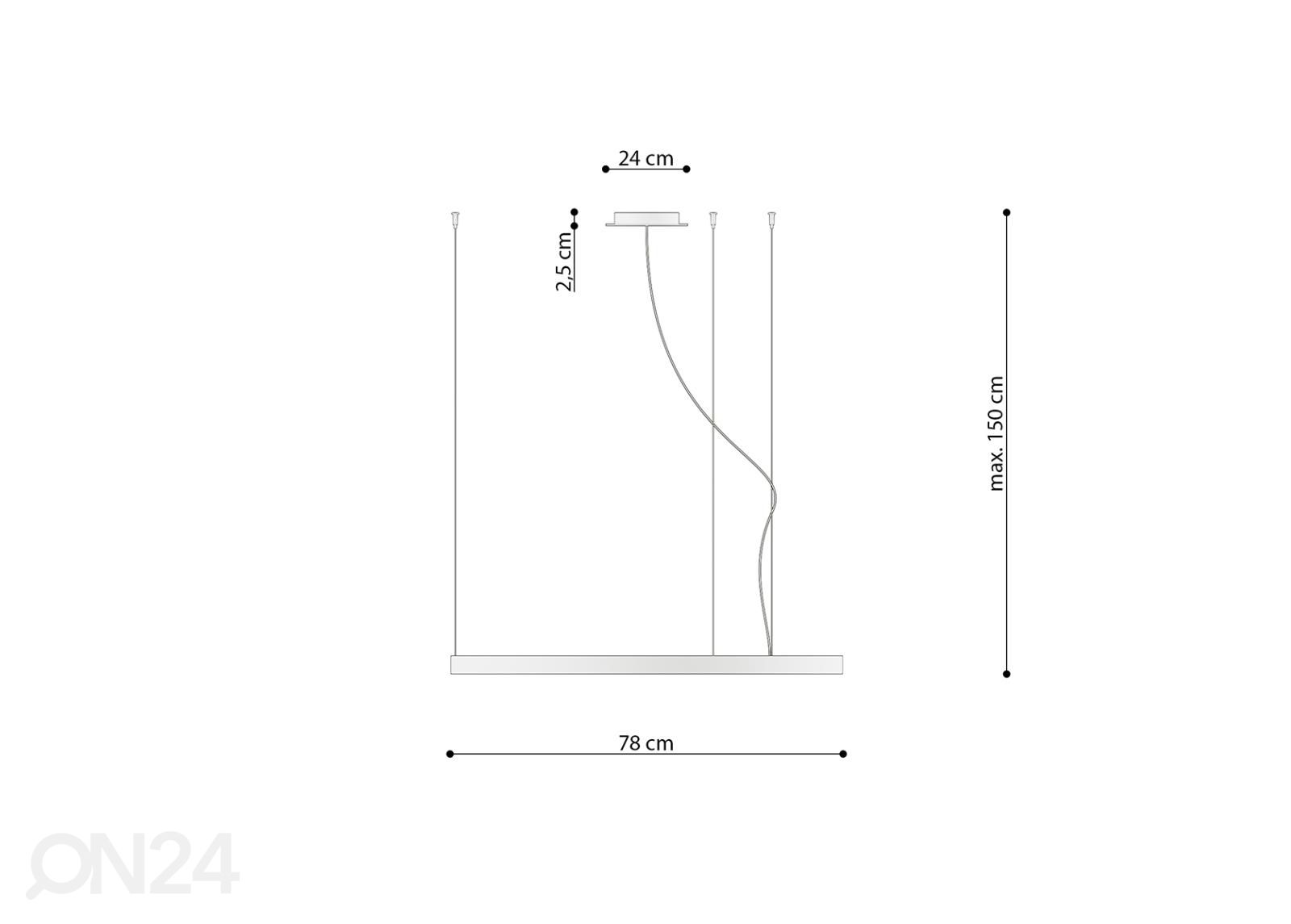 Rippvalgusti Rio 78, 4000K suurendatud mõõdud