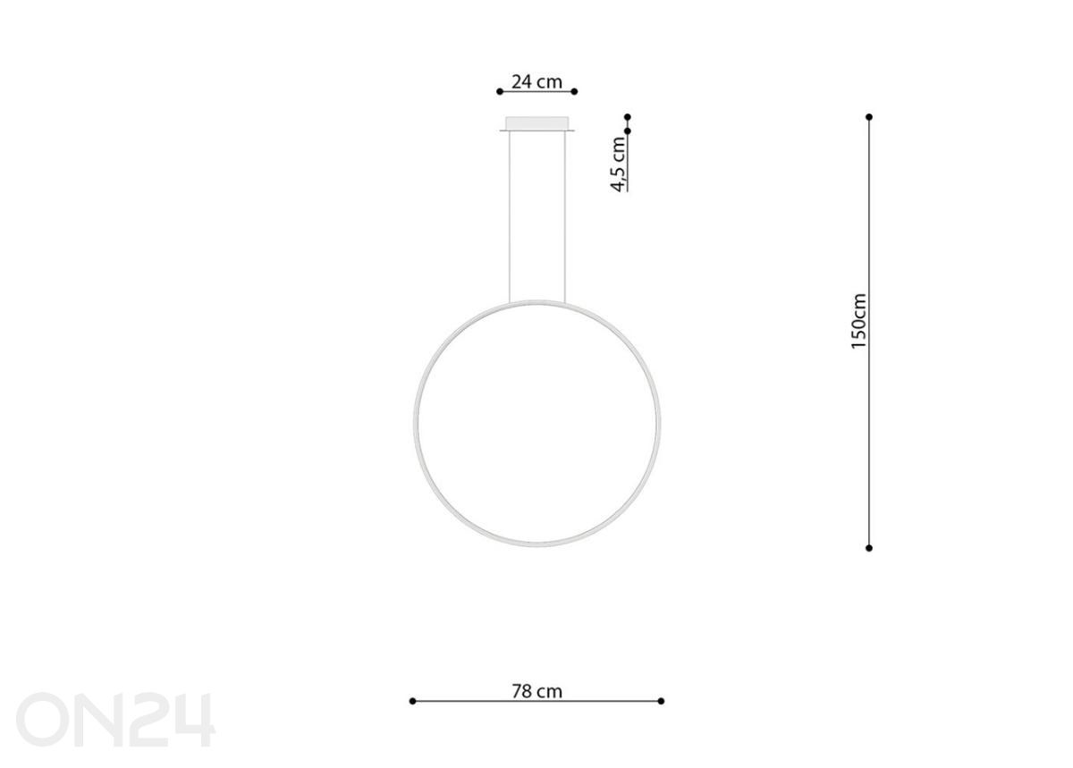 Rippvalgusti Rio 78, 4000K suurendatud mõõdud