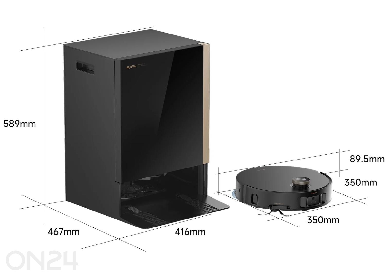 Robottolmuimeja Mova Mobius 60, märg- ja kuivpuhastus suurendatud mõõdud