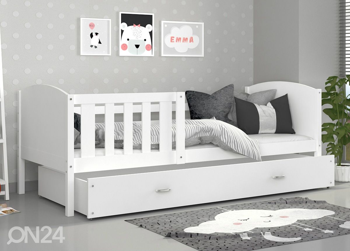 Sahtliga lastevoodi + madrats 80x160 cm suurendatud