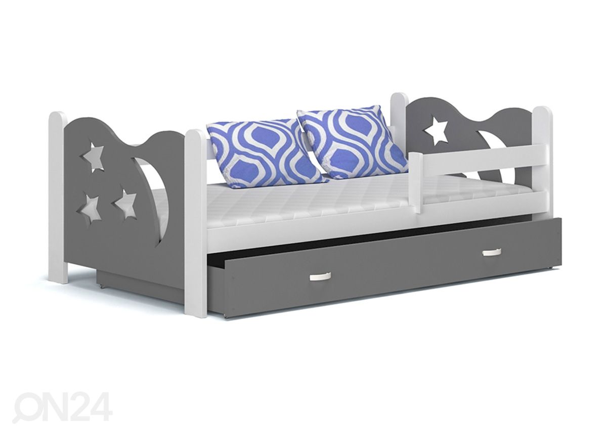 Sahtliga lastevoodi + madrats 80x160 cm suurendatud