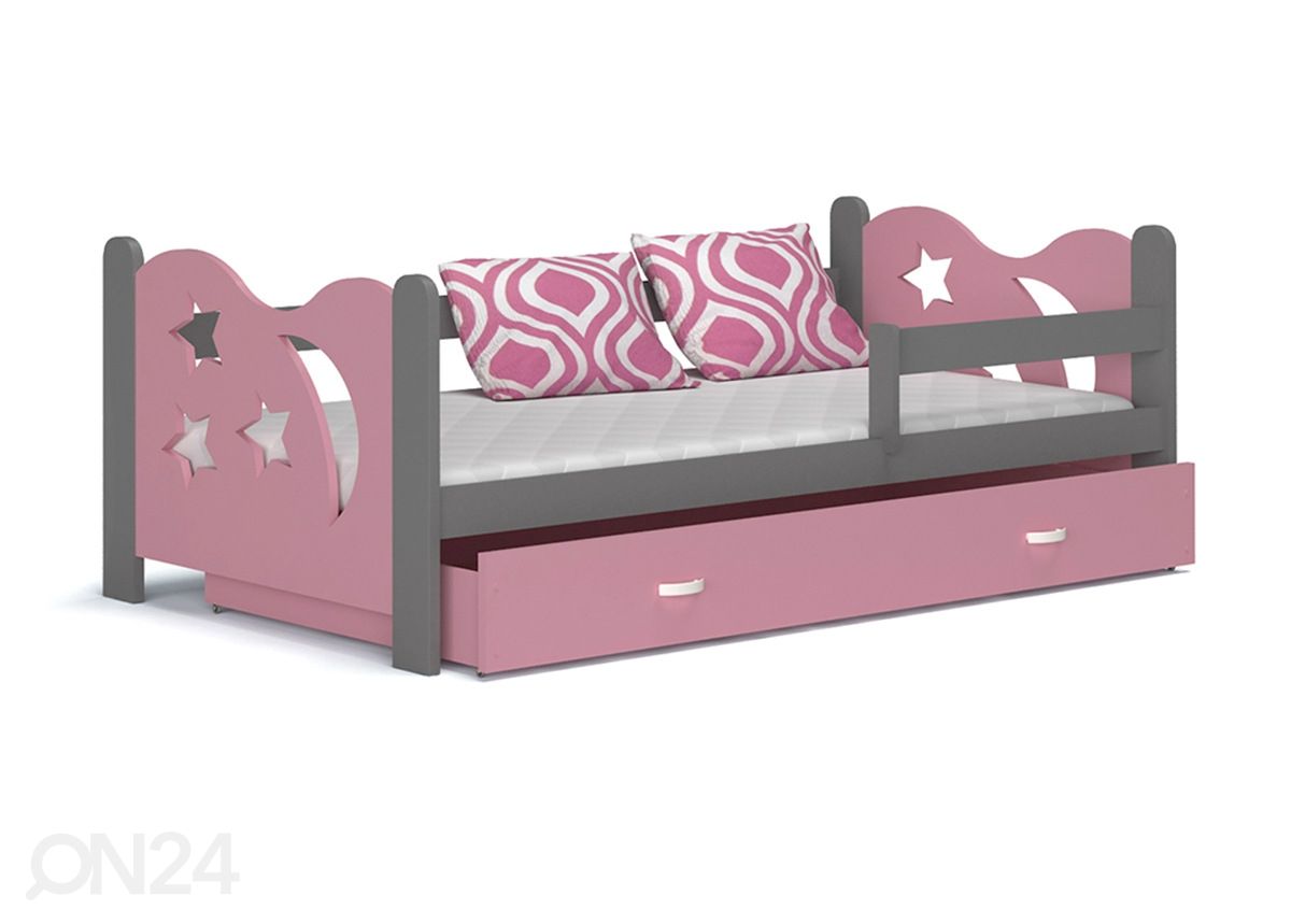 Sahtliga lastevoodi + madrats 80x190 cm suurendatud