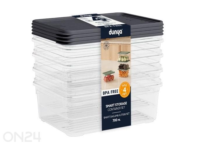 Säilituskarpide kompl. Smart 4x700 ml, antratsiit suurendatud
