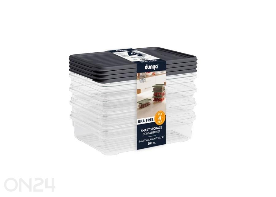 Säilituskarpide komplekt Smart 4x500 ml, antratsiit suurendatud