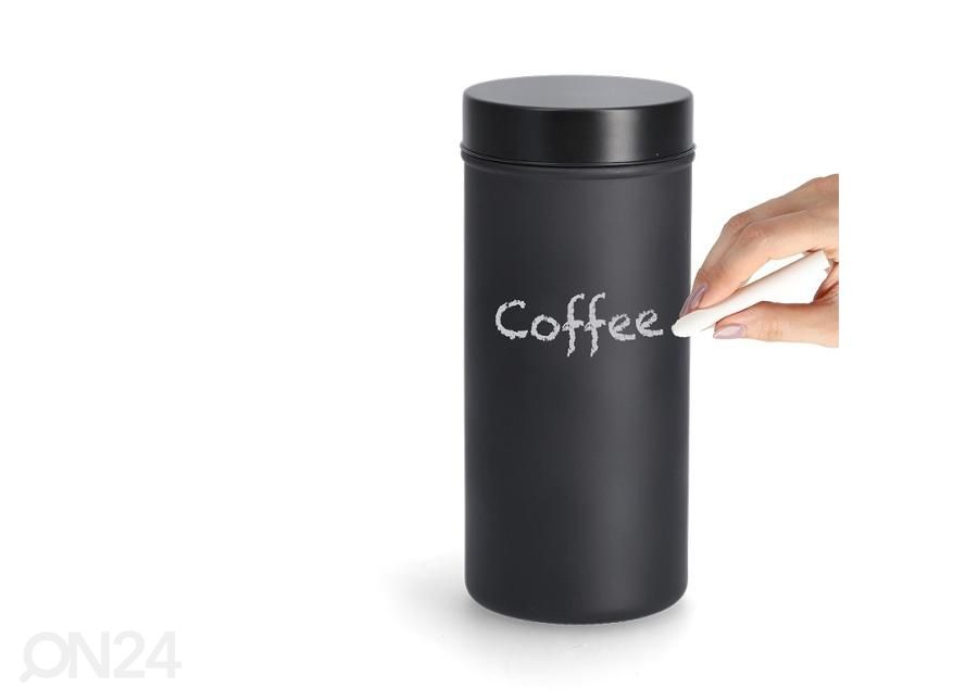 Säilituspurk metallist kaanega, 1250 ml, must suurendatud