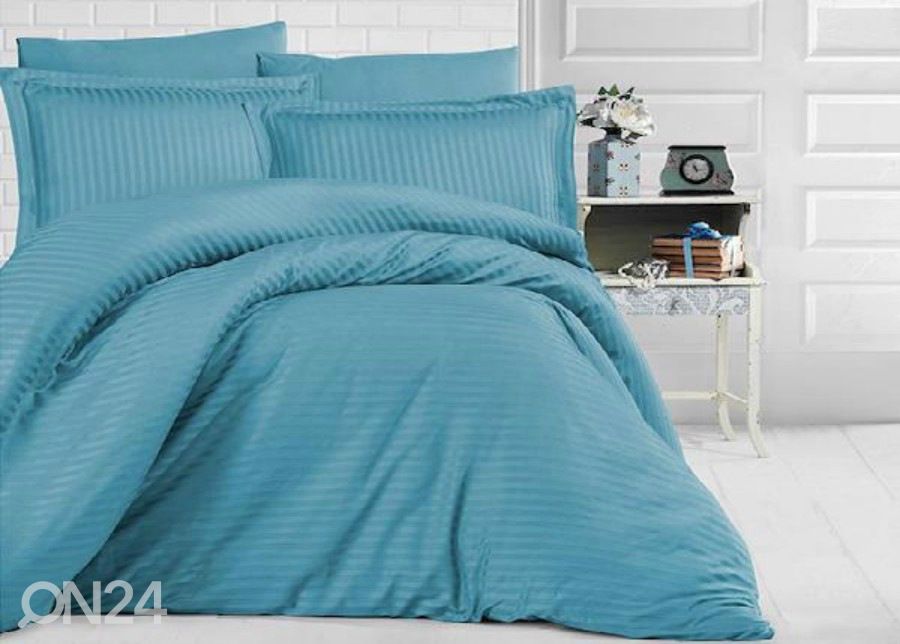 Satiinist voodipesukomplekt Uni Sky Blue 200x220 cm suurendatud