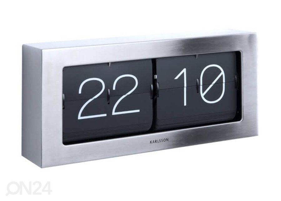 Seina/lauakell Karlsson Flip Clock Boxed 37x17,5x9 cm, harjatud metall suurendatud