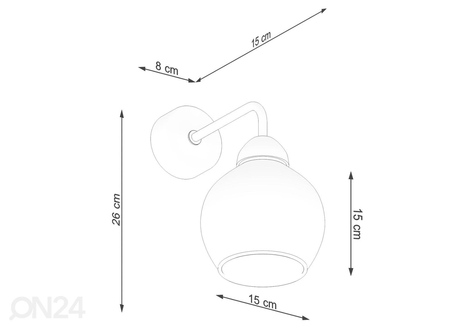Seinalamp Alino 1, must suurendatud mõõdud