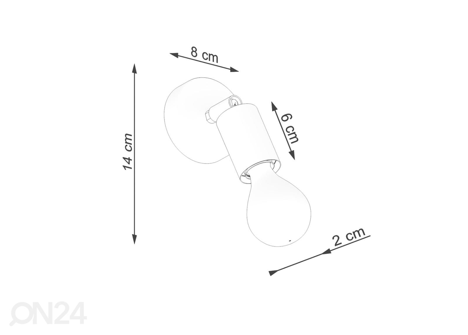 Seinalamp Fornes 1, must suurendatud mõõdud