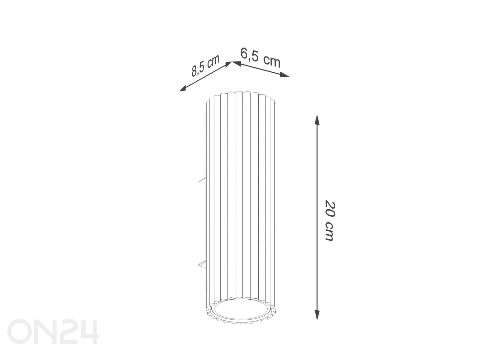 Seinalamp Karbon 20 suurendatud mõõdud