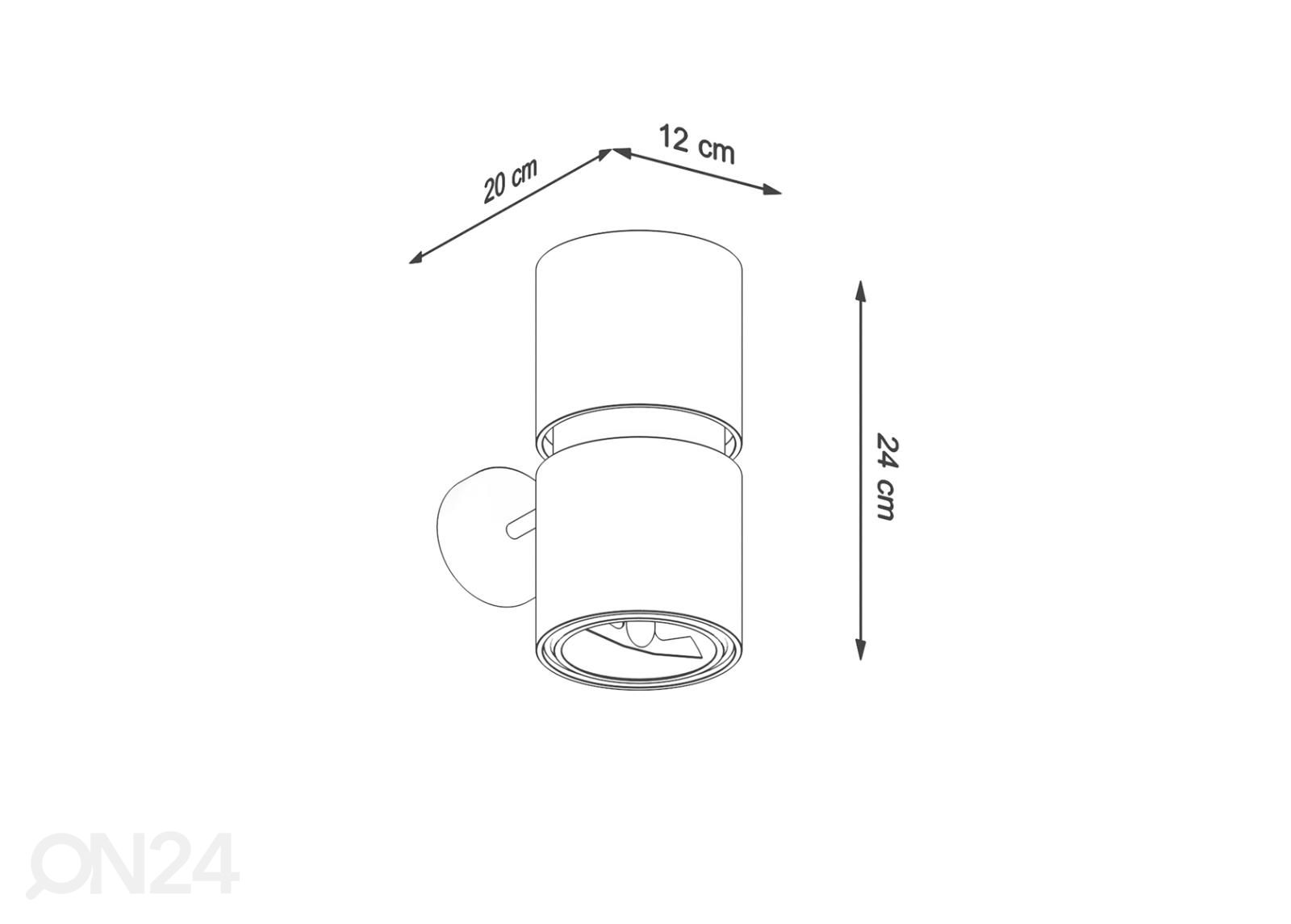 Seinalamp Kukkia, must suurendatud mõõdud