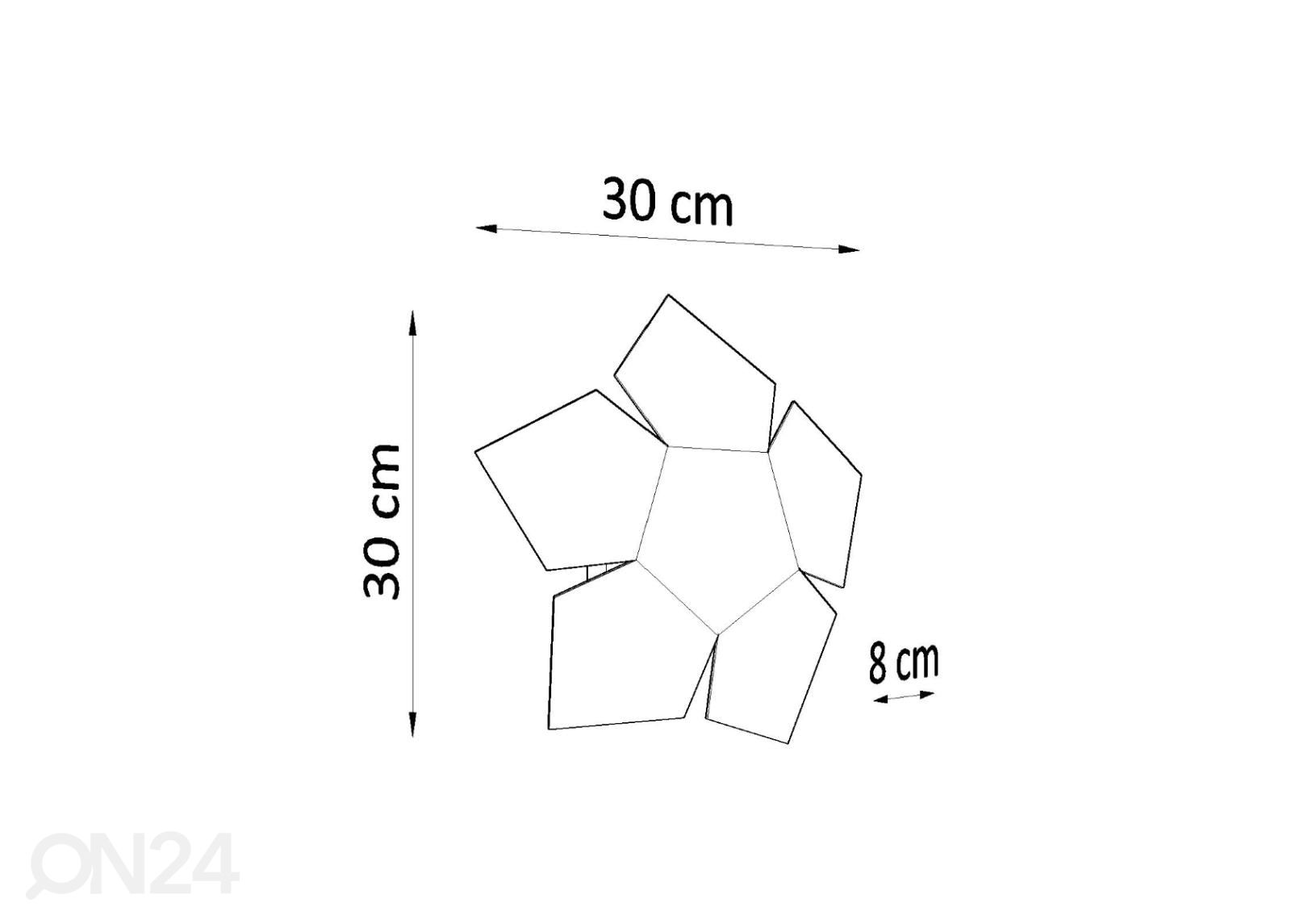 Seinalamp Penta, must suurendatud mõõdud
