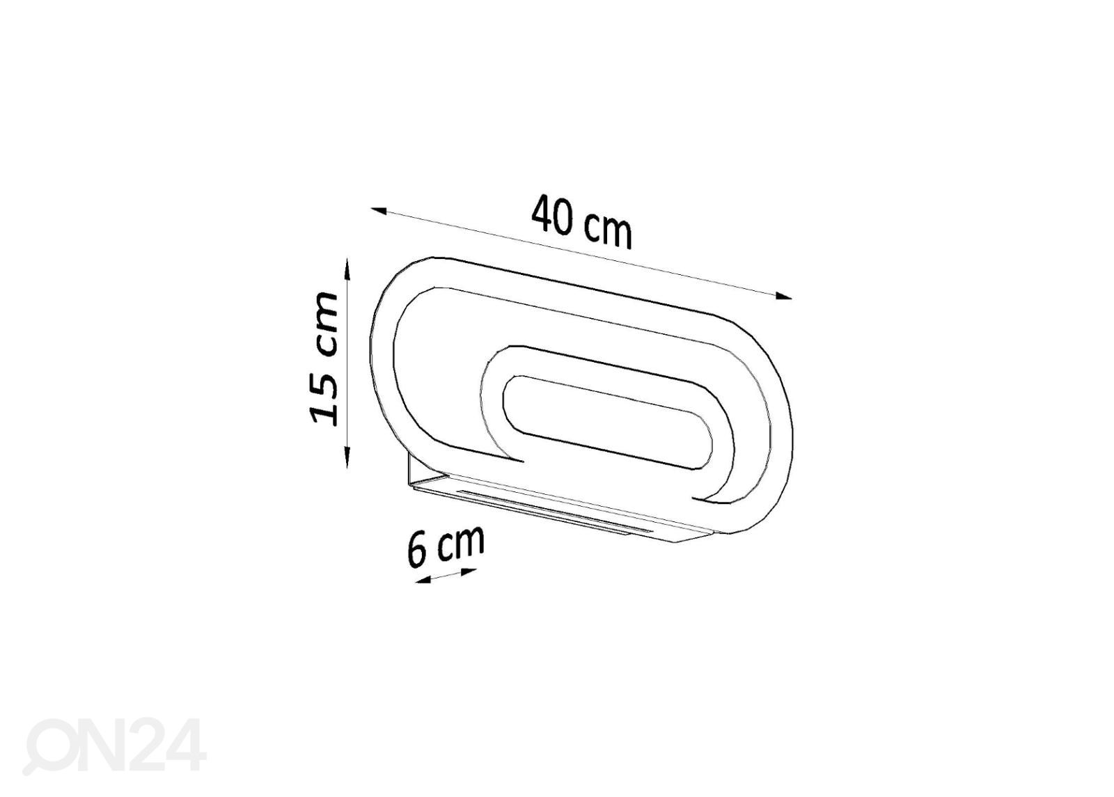 Seinalamp Saccon, valge suurendatud mõõdud
