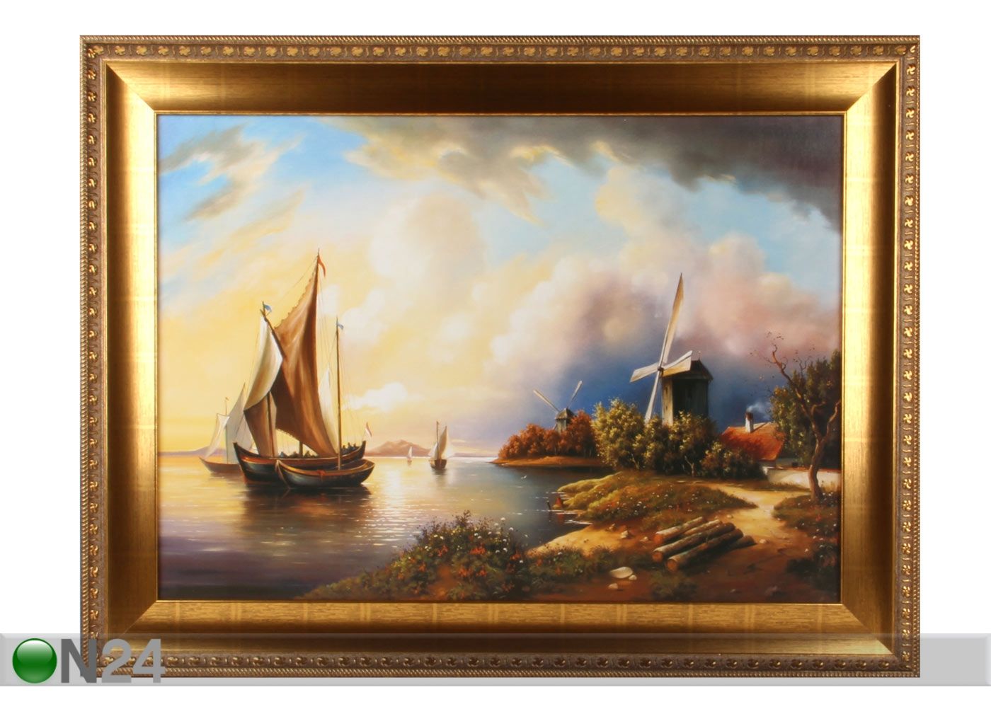 Seinamaal Purjekas ja tuuleveski 65x85 cm suurendatud
