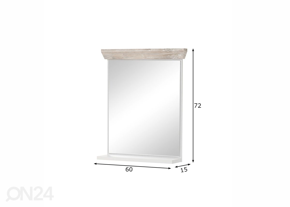 Seinapeegel Florenz 60 cm suurendatud mõõdud