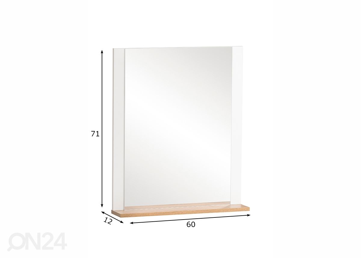 Seinapeegel Jelda 71x60 cm suurendatud mõõdud