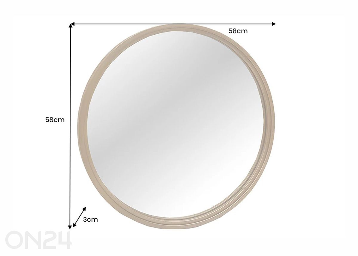 Seinapeegel Portrait Ø 60 cm suurendatud mõõdud