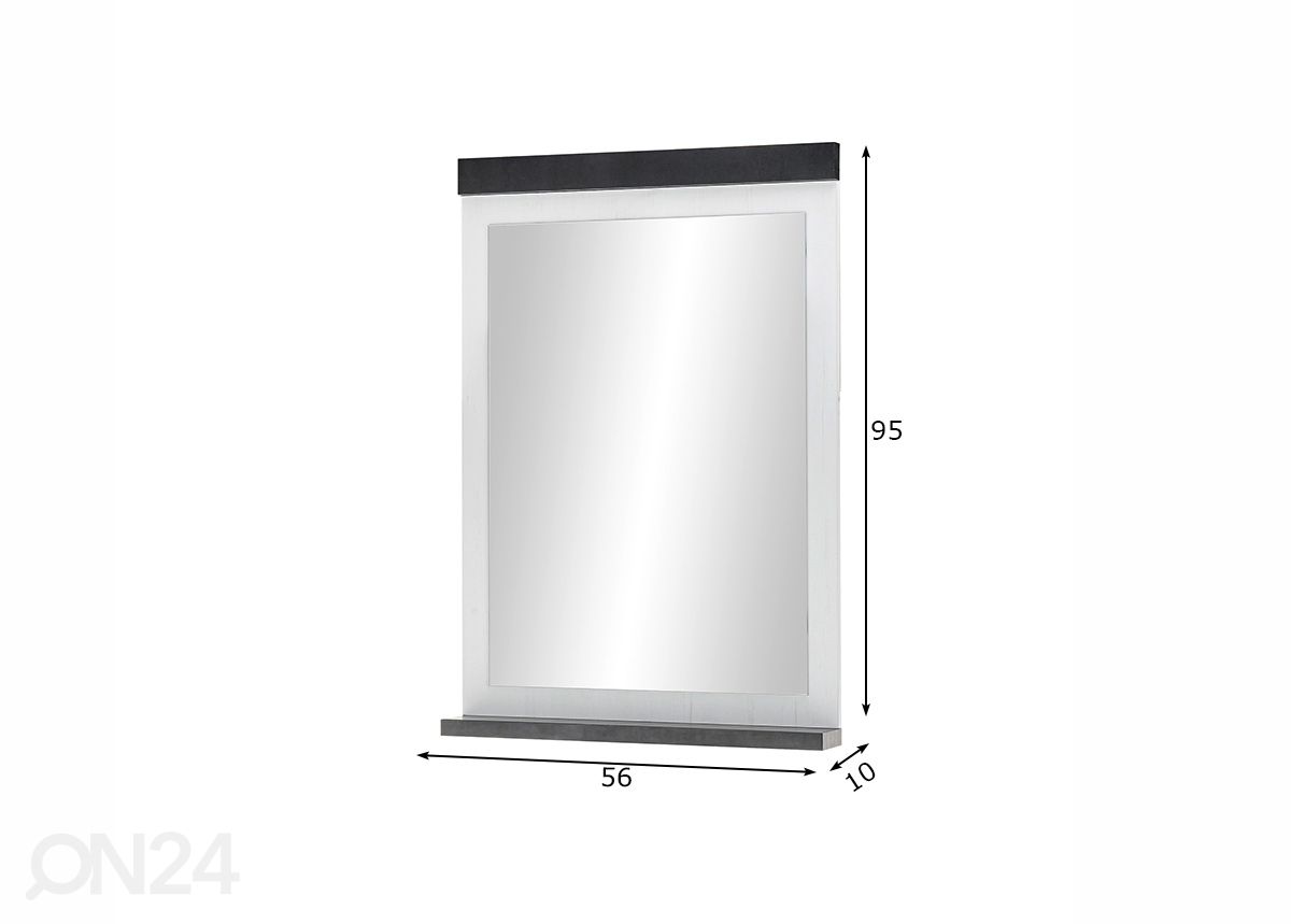 Seinapeegel Sherwood 56 cm suurendatud mõõdud