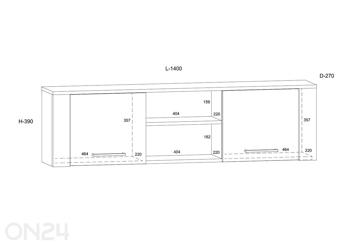 Seinariiul 140 cm suurendatud mõõdud