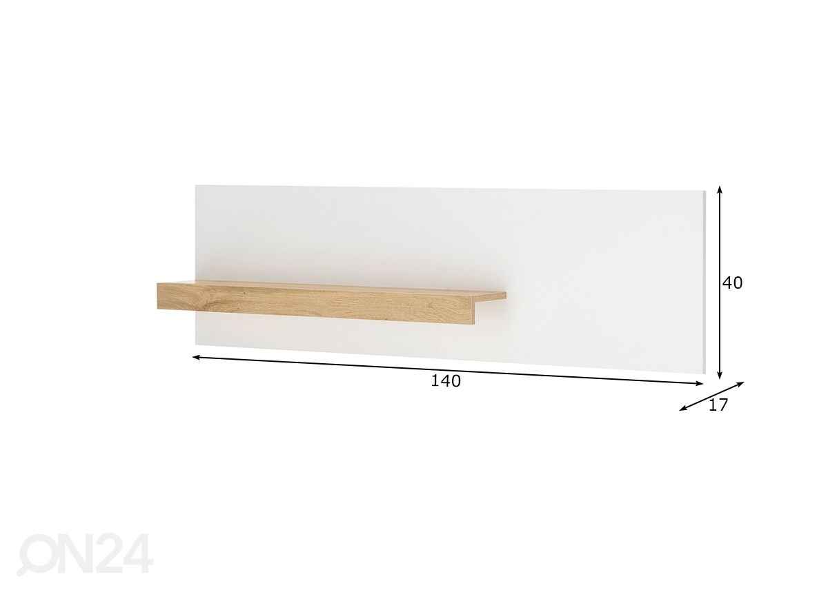 Seinariiul City 140 cm suurendatud mõõdud