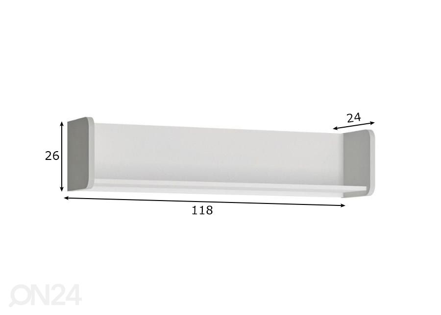 Seinariiul Flexi 118 cm suurendatud mõõdud