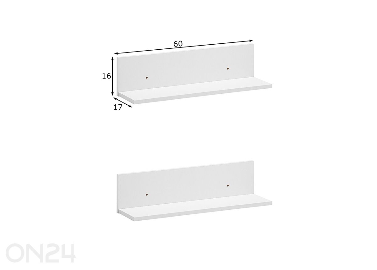 Seinariiulite komplekt Torge, 2 tk suurendatud mõõdud