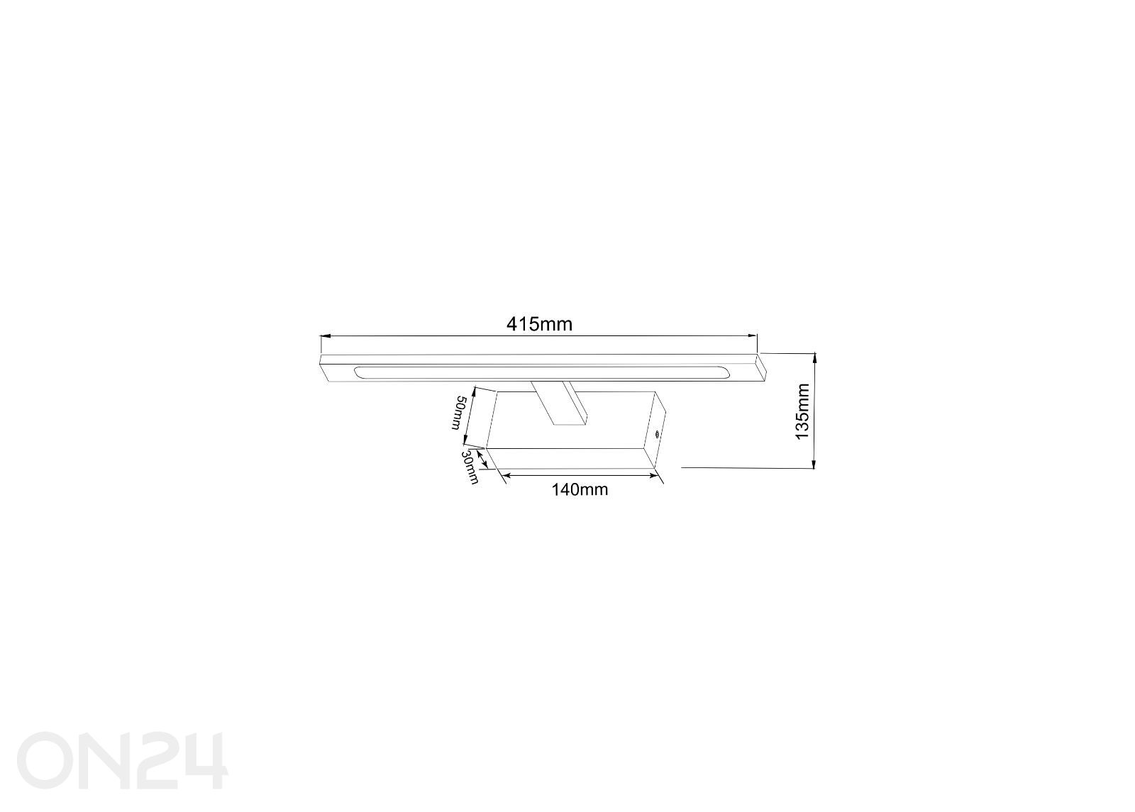 Seinavalgusti Alter Chrome 12 suurendatud mõõdud