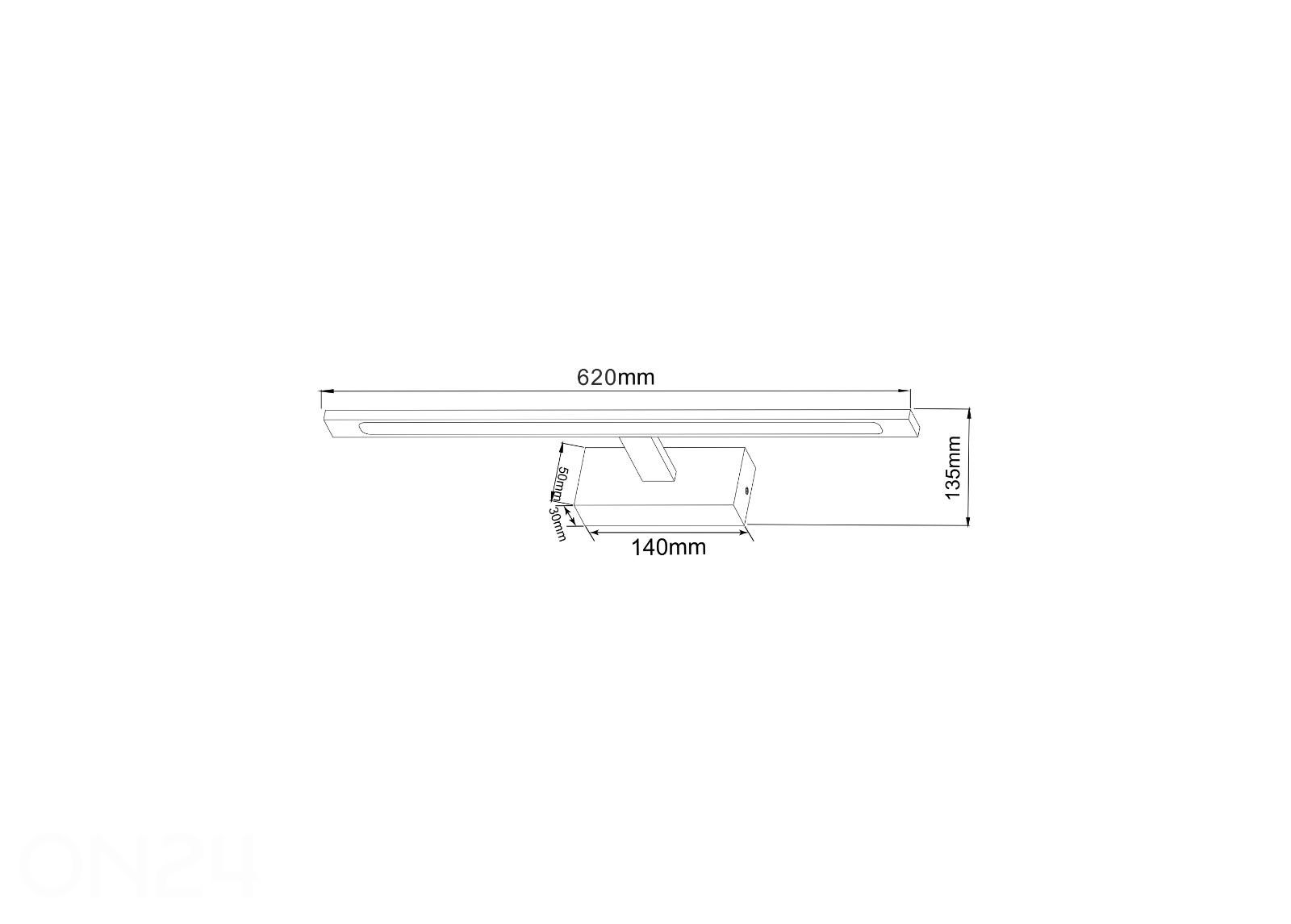 Seinavalgusti Alter Chrome 20 suurendatud mõõdud