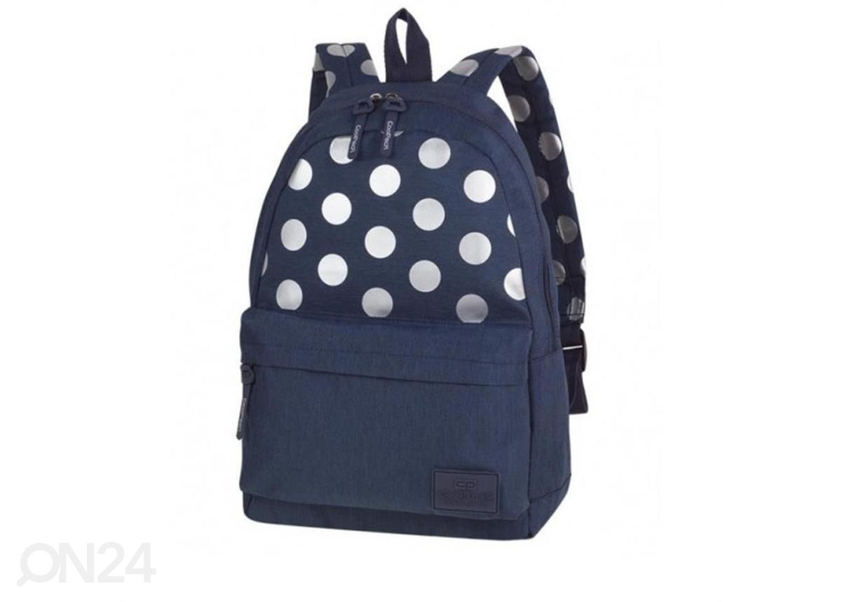 Seljakott CoolPack Street noorukile sinine täppidega 26L suurendatud