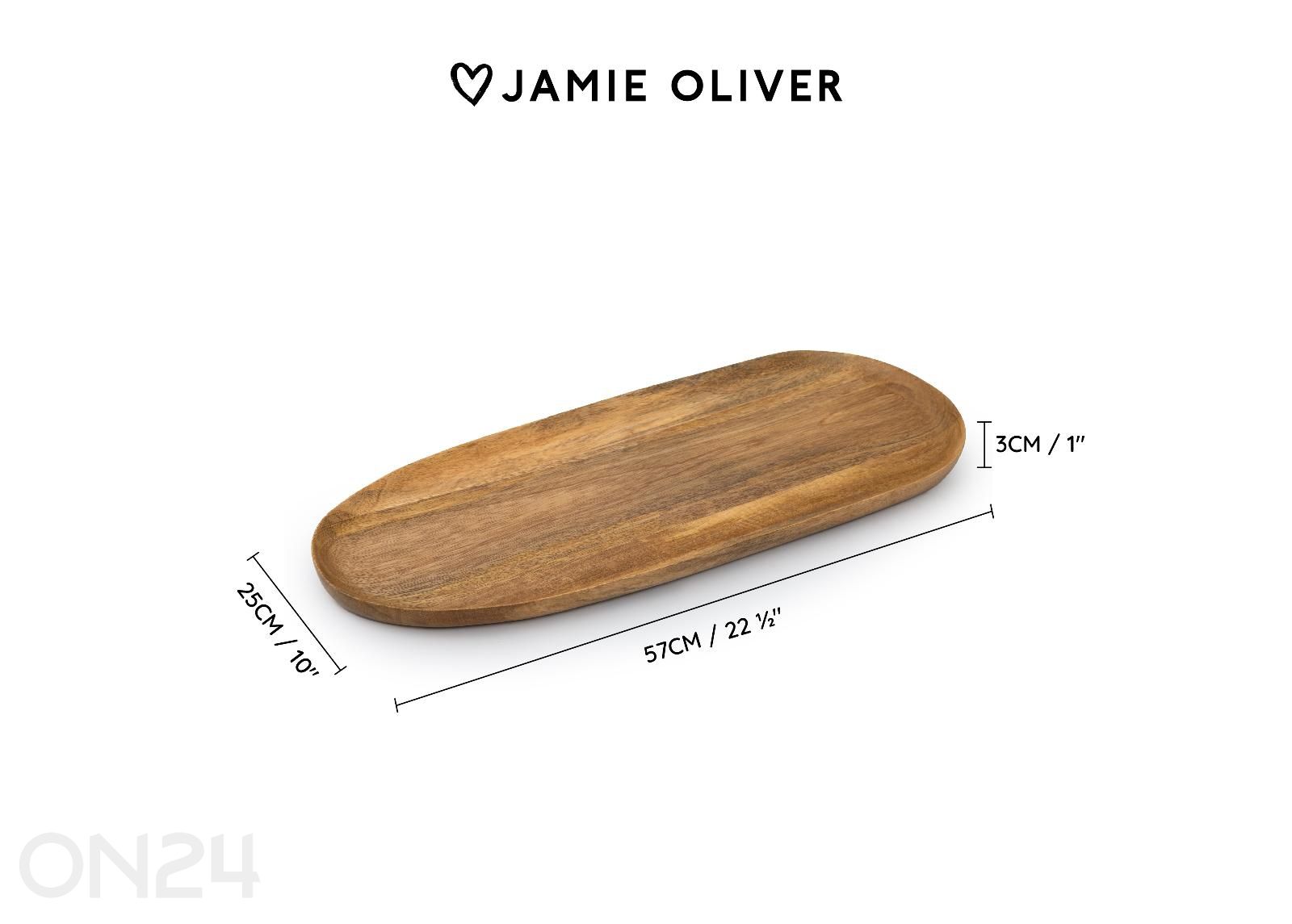 Serveerimisalus Jamie Oliver Big love board mangopuu 57x25 cm suurendatud mõõdud
