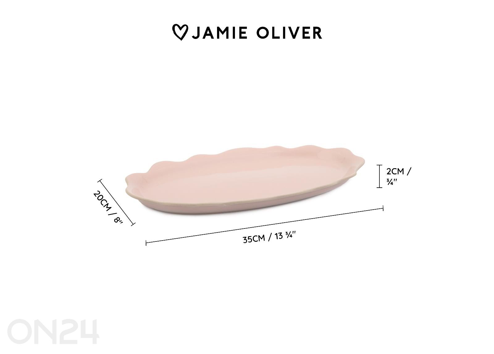 Serveerimisalus Jamie Oliver Big love pass me platter 35x20x2,5 cm suurendatud mõõdud