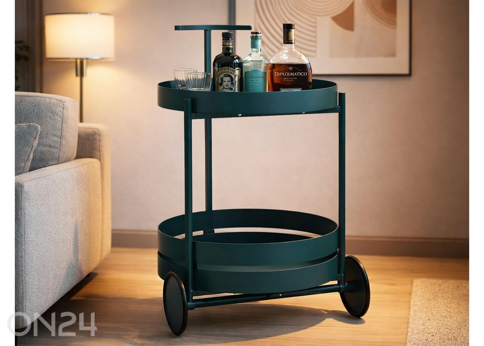 Serveerimiskäru Saturno, sinakasroheline suurendatud