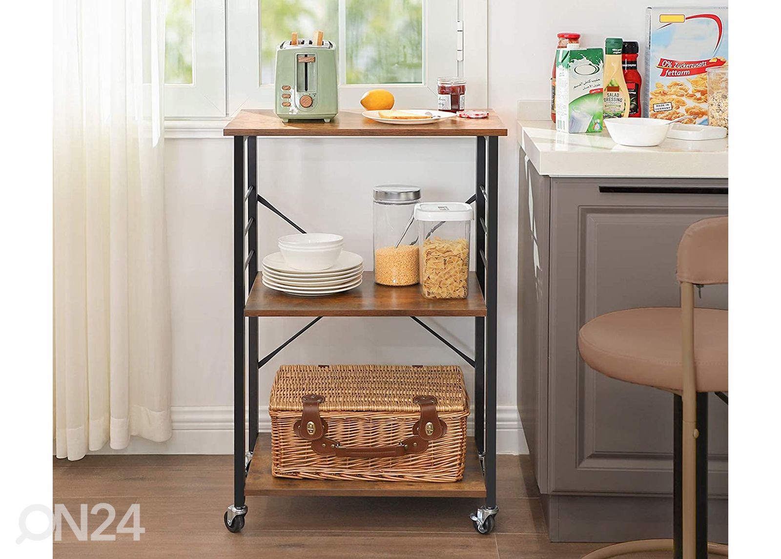 Serveerimislaud 60x40 cm, pruun/must suurendatud