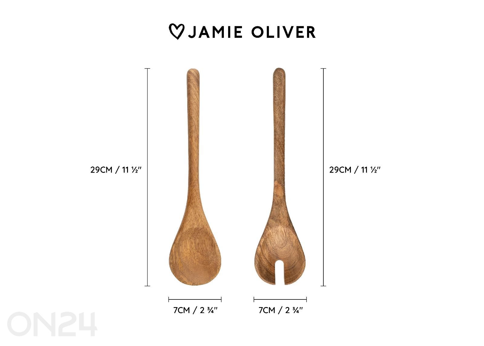 Serveerimislusikad Jamie Oliver Big love mangopuu 29x14 cm suurendatud mõõdud