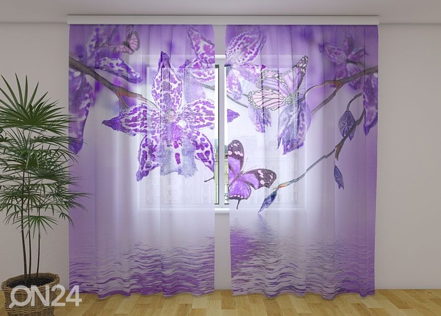 Šifoon-fotokardin Violet Orchid 240x220 cm suurendatud