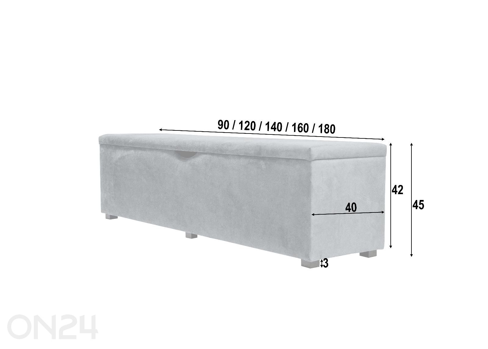 Sime Beds tumba panipaigaga Vault sile 140 cm suurendatud mõõdud