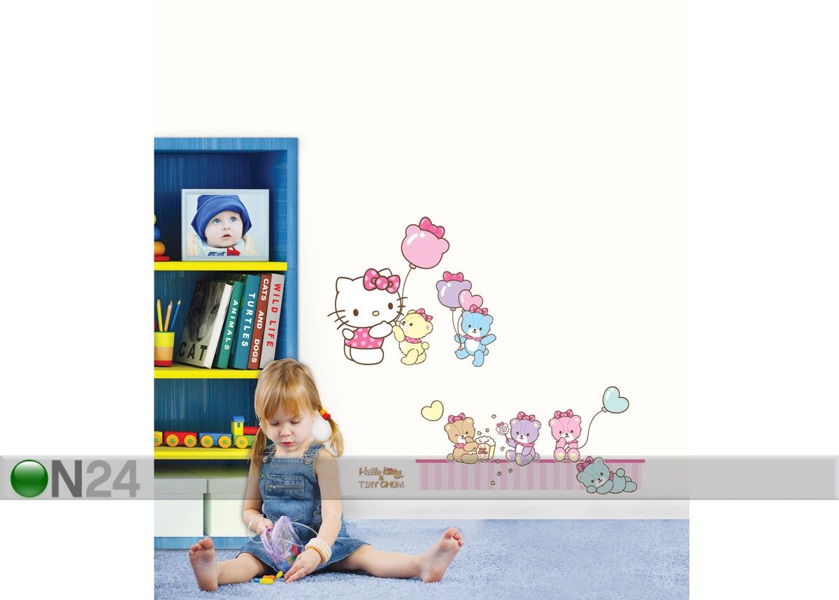 Sisustuskleebis Hello Kitty Pidu suurendatud
