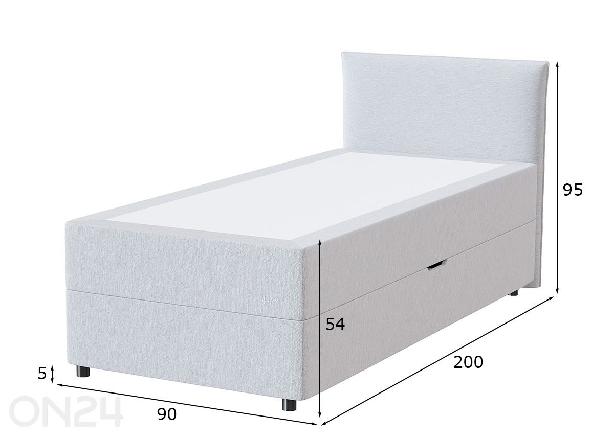 Sleepwell Blue Storage kontinentaalvoodi 90x200 cm suurendatud mõõdud