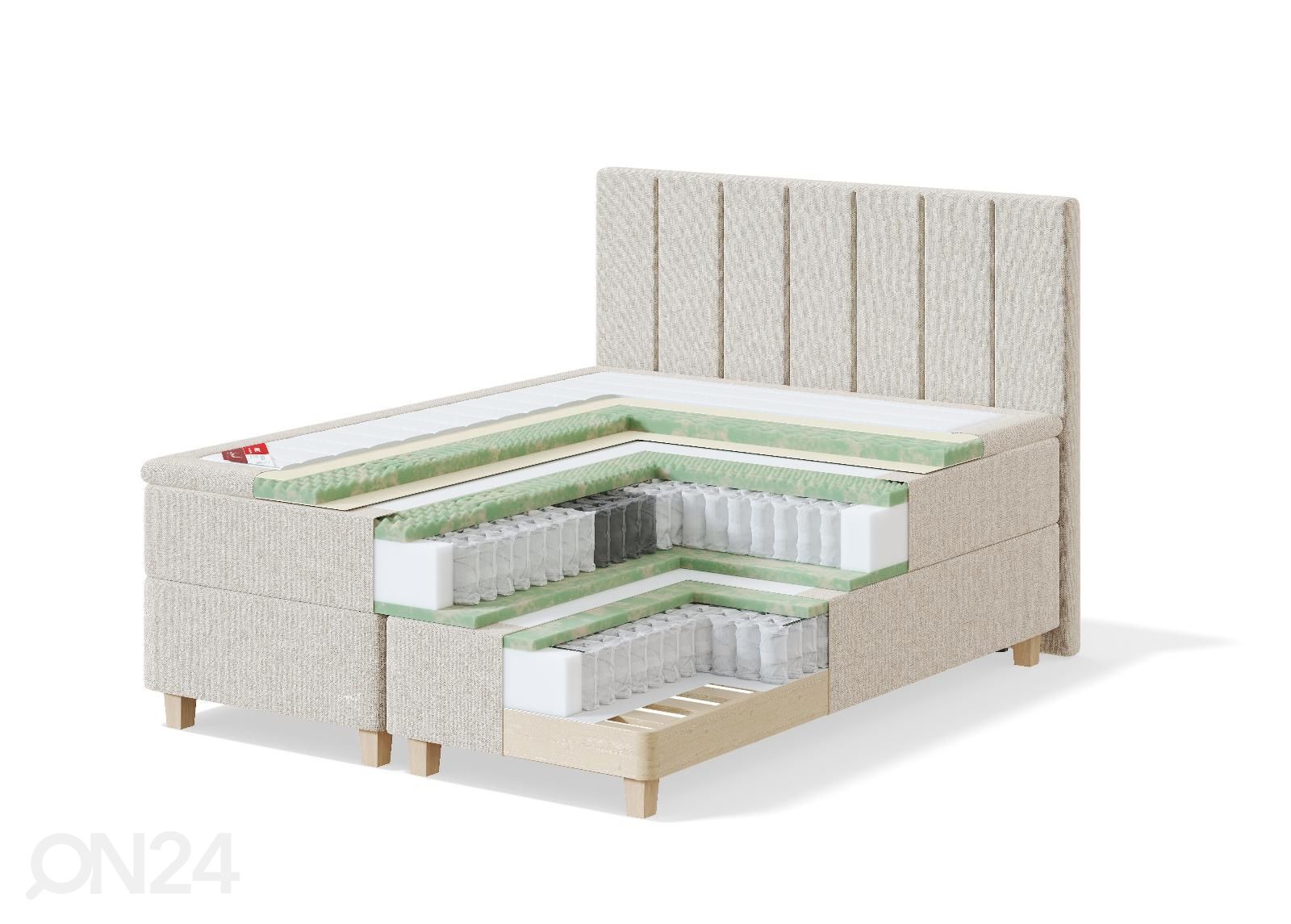Sleepwell kontinentaalvoodi RED GREEN CONTINENTAL 180x200 cm suurendatud
