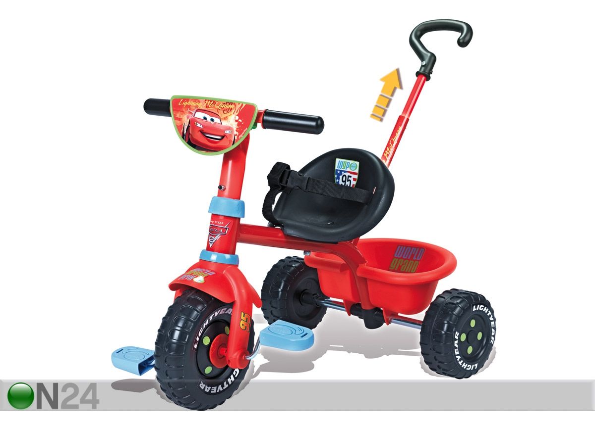 Smoby kolmerattaline jalgratas Cars 2 suurendatud